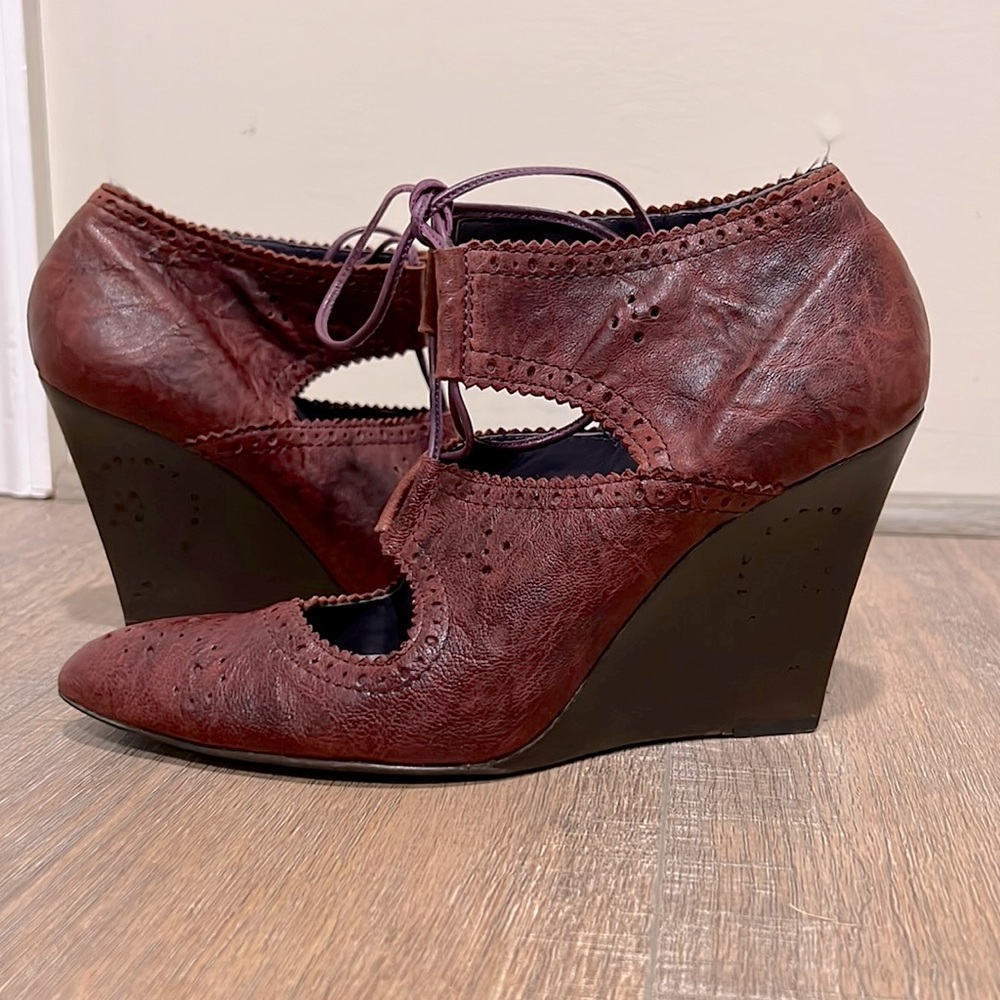 Givenchy Leather Lace Up Wedge Heel